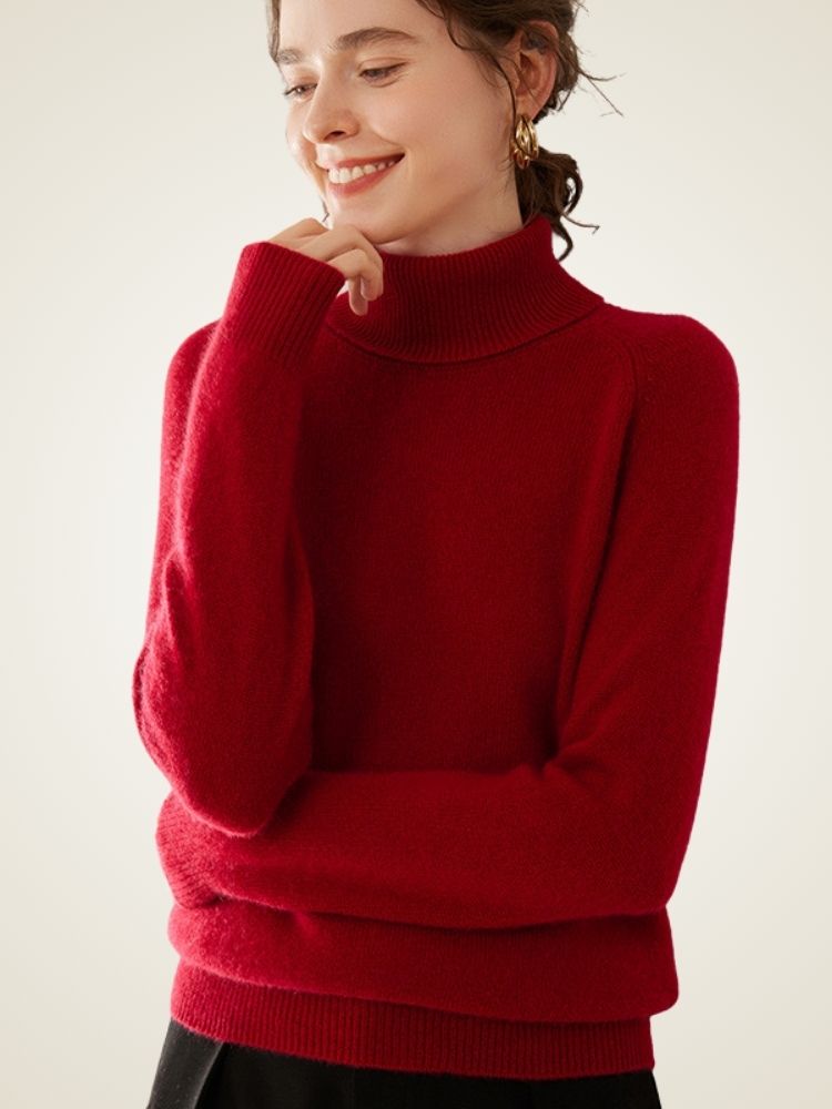 LanlyCashmere Women's Slim Fit Cashmere Turtleneck Sweater