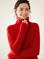 Lanlycashmere Half Zip Cashmere Sweater – Ribbed Fitted Zip Neck Pullover