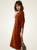 LanlyCashmere Women's Cashmere Sweater Dress Relaxed Fit Knit