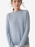 LANLY - Women's Cable Knit Sweater Soft Cashmere Wool Crewneck Top
