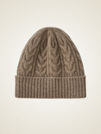 LanlyCashmere Cable Knit Cashmere Beanie – Soft Warm Winter Hat for Women