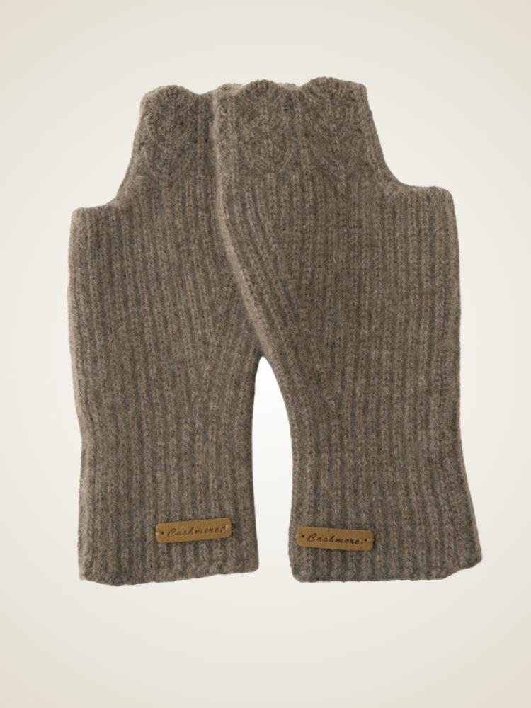 LanlyCashmere Cashmere Fingerless Gloves – Ribbed Knit Arm Warmers
