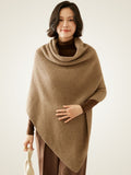 LanlyCashmere Cashmere Poncho for Women – Ribbed Knit Shawl Wrap Cape
