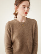 LanlyCashmere Classic Cashmere Sweater – Soft Crewneck Everyday Knit