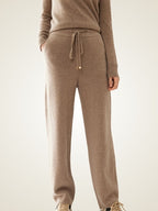 LanlyCashmere High Waist Cashmere Trousers Straight Leg Knit Pants