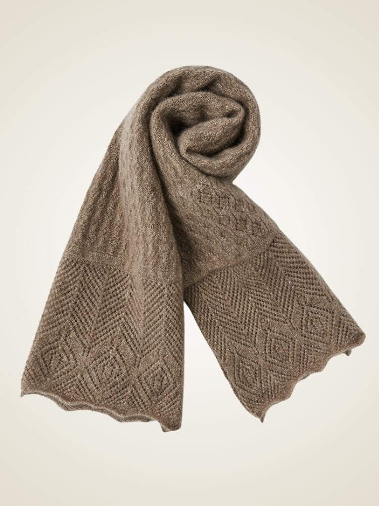 LanlyCashmere Perforated Cashmere Scarf – Lightweight Knit Neck Warmer