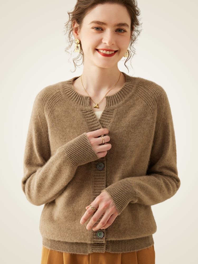 LanlyCashmere Women’s Cashmere Cardigan – Soft Knit Button Front Sweater