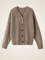 LanlyCashmere Women’s Fluffy Cashmere Cardigan – Cozy Soft Button Knit Sweater