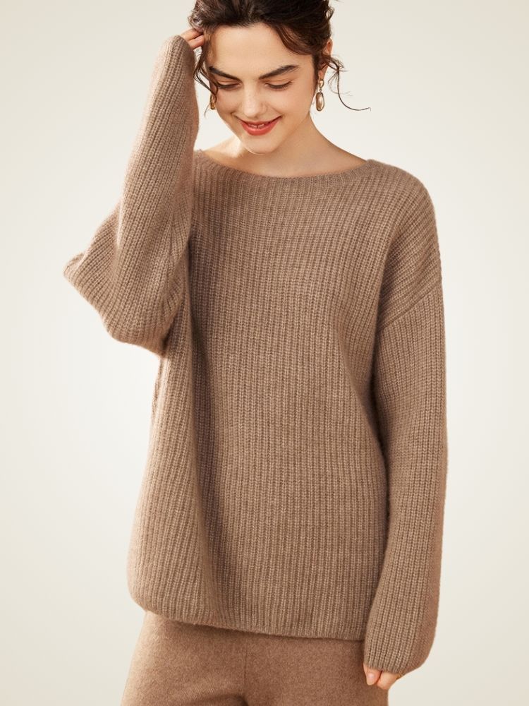 Elowith – Kaschmirpullover mit Rippenmuster