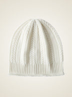 LanlyCashmere Cable Knit Cashmere Beanie – Soft Warm Winter Hat