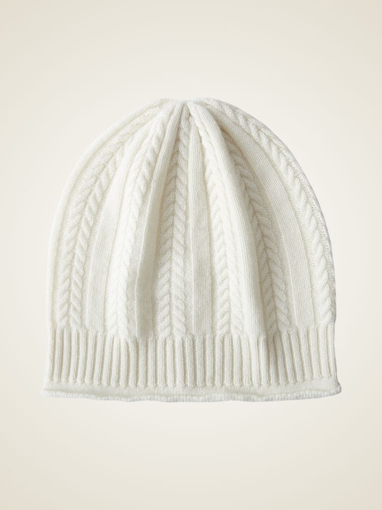 LanlyCashmere Cable Knit Cashmere Beanie – Soft Warm Winter Hat