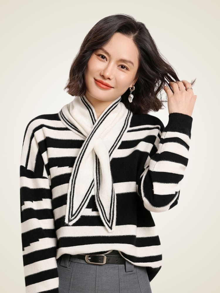 LanlyCashmere Cashmere Triangle Scarf – Soft Lightweight Knit Neck Wrap