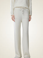 LanlyCashmere Fine Knit Cashmere Pants Straight Leg Drawstring