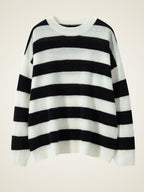 LanlyCashmere Women’s Striped Cashmere Sweater – Relaxed Fit Breton Knit Pullover