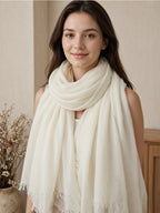 Featherlight Cashmere Wrap - Ultra Fine 100% Cashmere Fringe Shawl