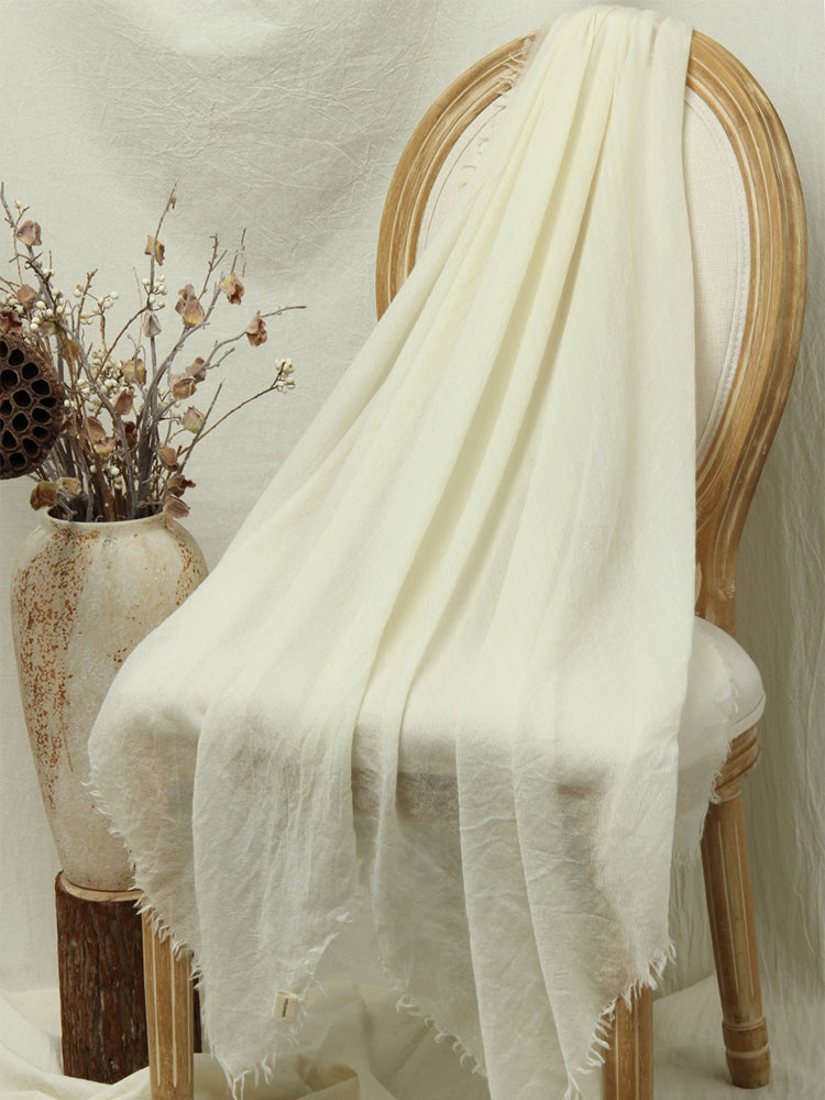 Featherlight Cashmere Wrap - Ultra Fine 100% Cashmere Fringe Shawl