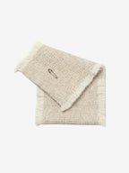 LANLY Yak Wool Short Scarf - Textured Bouclé Neck Warmer with Decorative Safety Pin Accent & Fringed Edge