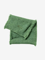 LANLY Yak Wool Short Scarf - Textured Bouclé Neck Warmer with Decorative Safety Pin Accent & Fringed Edge