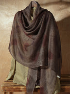 Lanly Hand Painted Cashmere Shawl - 100% Inner Mongolian Lightweight Ultra-Sheer Ink Wash Scarf