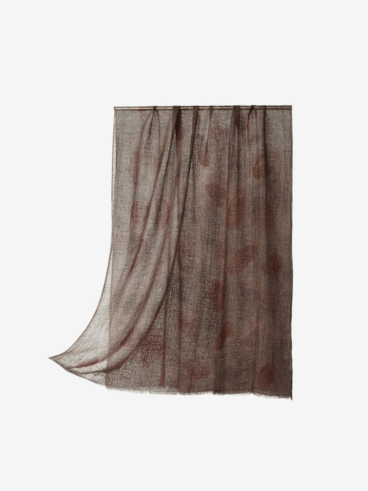 Lanly Hand Painted Cashmere Shawl - 100% Inner Mongolian Lightweight Ultra-Sheer Ink Wash Scarf