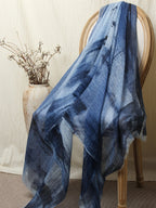 Lanly Hand Painted Cashmere Shawl - 100% Inner Mongolian Lightweight Ultra-Sheer Ink Wash Scarf