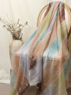 Lanly Hand Painted Cashmere Shawl - 100% Inner Mongolian Lightweight Ultra-Sheer Ink Wash Scarf